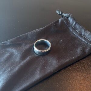 Men's Black and Silver Ring